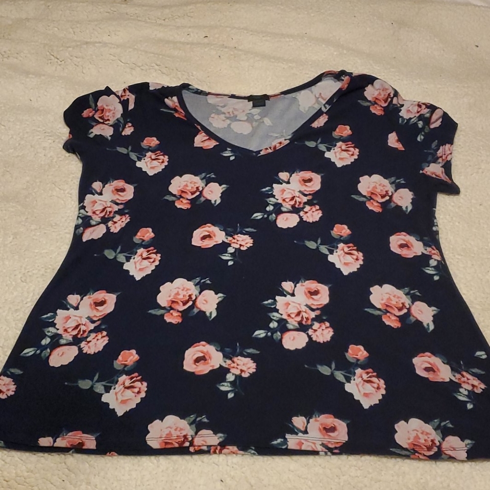 Navy Floral Print Shirt